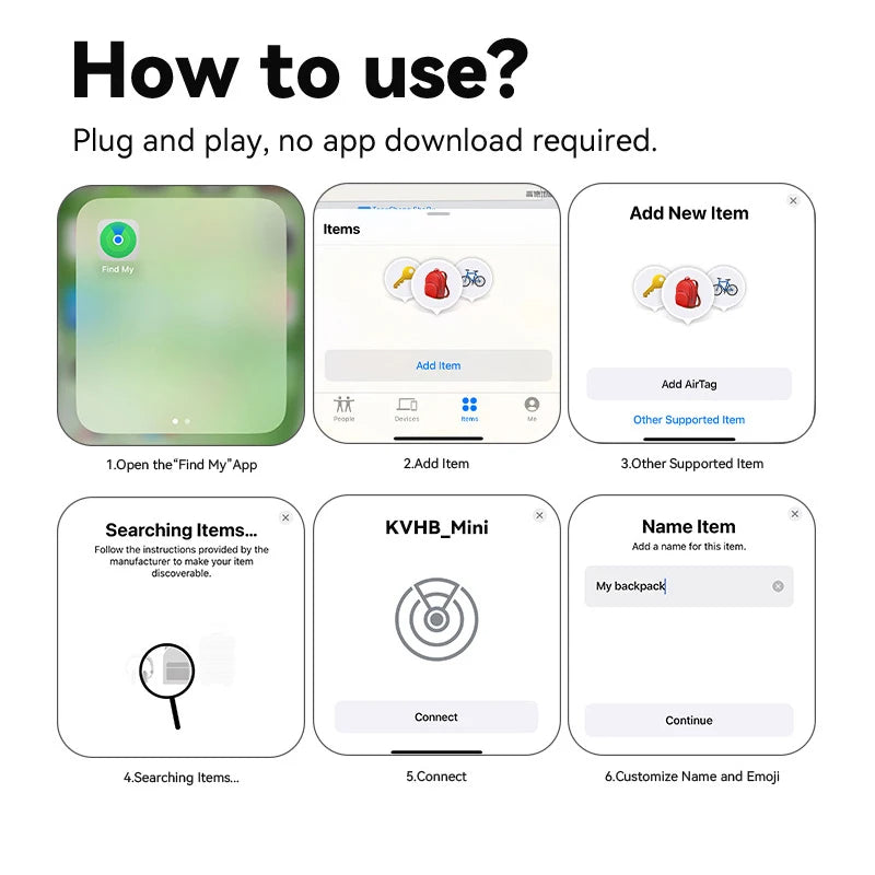Mini Smart Pet Tracker Bluetooth Locator Waterproof Portable Anti-Lost Device Work With Find My APP Precise Positioning For Keys