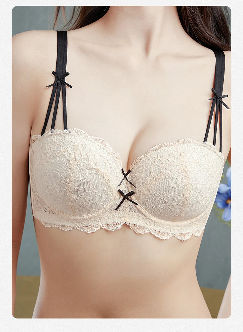 Womens Lace Half Cup Underwire Push Up Bra