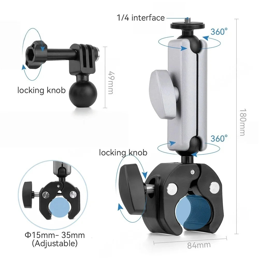 Action Camera Bicycle Motorcycle Handlebar Mount Selfie Stick Bracket