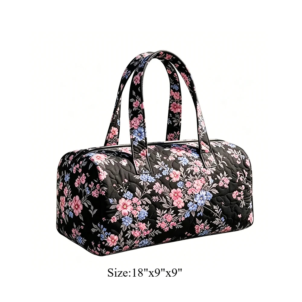 Cute Dachshund Dog Print Quilted Duffel Bag Rainbow Striped Pet Lover Travel Lightweight Polyester Weekender Bag for Women Girls
