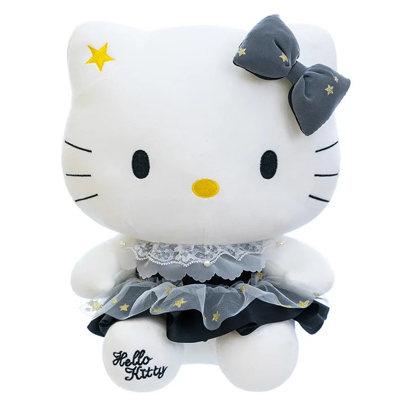 Black Gold Cat Character Plush Stuffed Doll Toy