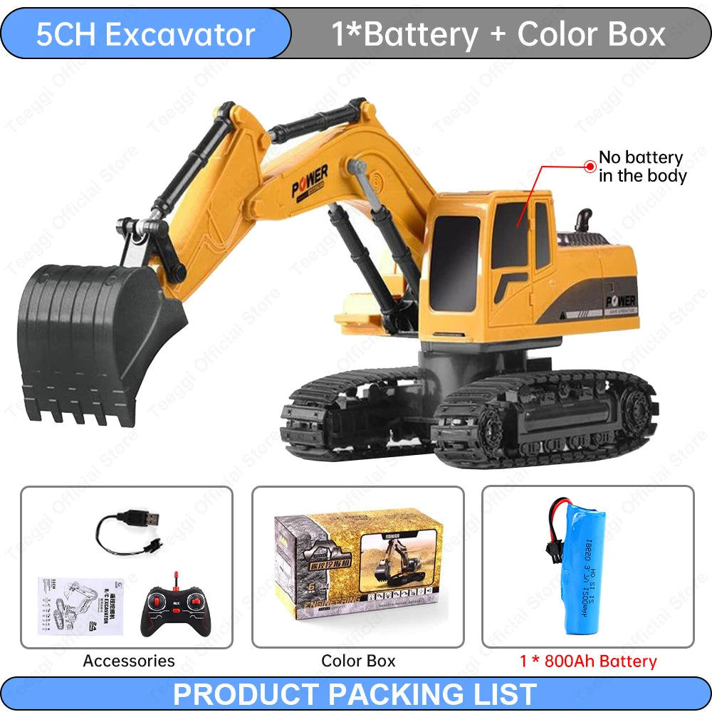 RC Car Children Toys Remote Control Car Toy For Boys Radio Control Excavator Dump Truck Bulldozer Electric Car