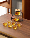 Automatic Glass Teapot Set,  Diversion, Rotating, Lazy Kungfu, Drinking, 1 Set