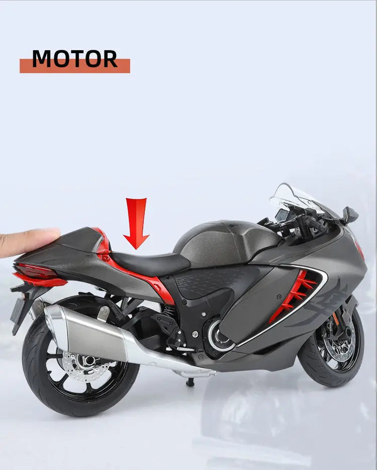Diecast Suzuki Hayabusa GSX1300R Motorcycle Model 1 to 9 Scale