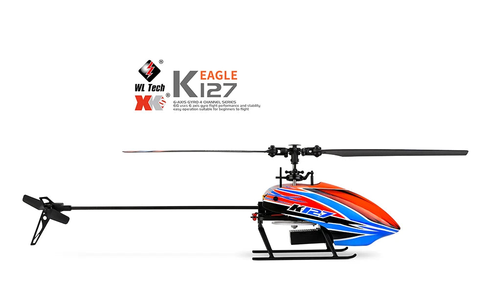 WLtoys XKS RC Helicopters K127 6-Aixs Gyroscope 2.4G 4CH Single Blade Propellor Gyro Mini RC Helicotper for Gift RC Toy V911