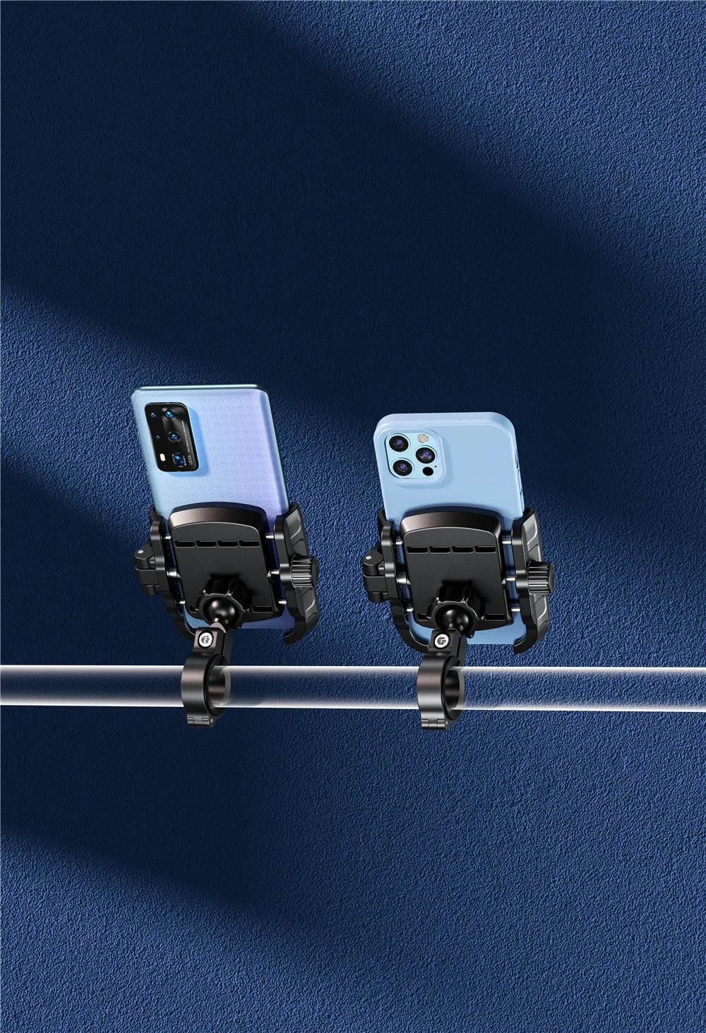 Motorcycle Phone Holder One-Touch Auto Quick Lock Bike Phone Mount ATV Bicycle Scooter Phone Holder with Aluminum Handlebar Base