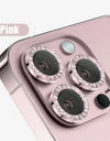 Glitter Diamond Rhinestones Metal Ring Camera Tempered Glass For iPhone 15 11 12 13 14 Pro Max Plus Lens Protector Full Cover