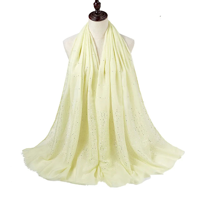 Cotton Hijabs Scarf Muslim Islamic Headscarf For Women Lady Soft Cotton Linen Tassel Sequins Islamic Hijab Shawl Wraps