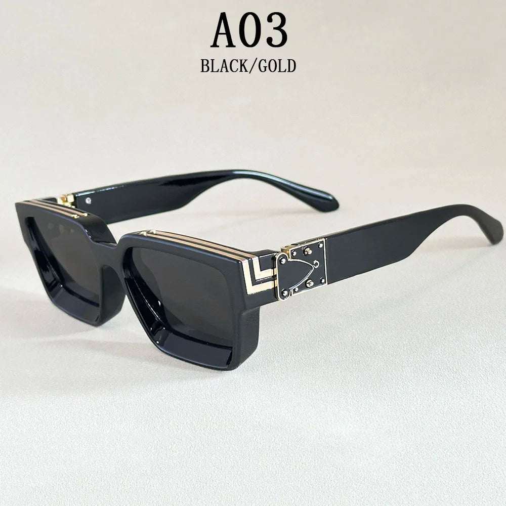 Retro Square Millionaire Sunglasses With UV400 Protection