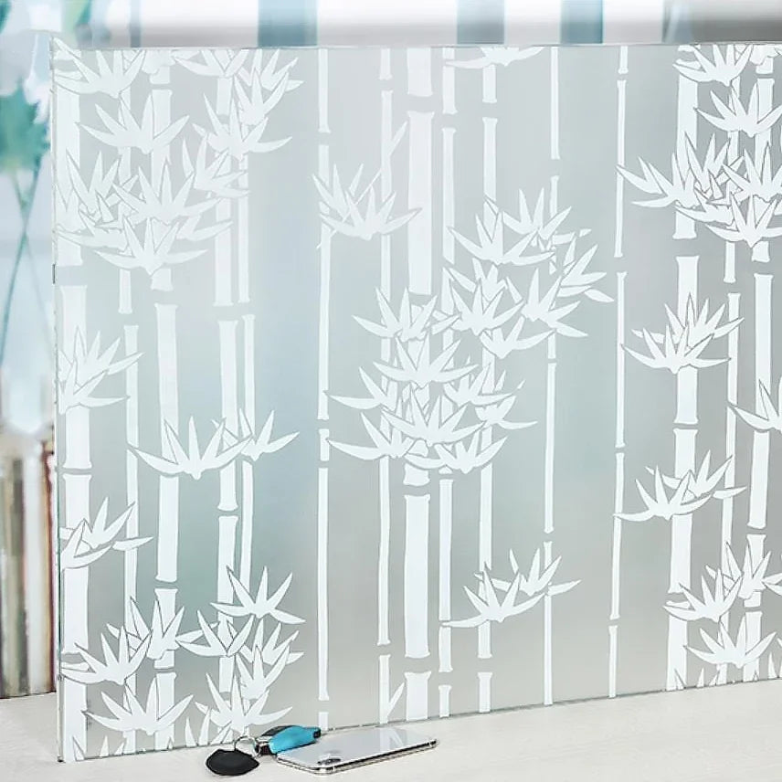 Frosted Window Film Privacy Opaque Window Stickers Self Adhesive Glass Vinyl Film for Kitchen Bathroom Office Matte Glass Stain