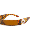 Cyberpunk Sunglasses  One Piece Shape Wrap  Ring Small Frame Punk Men Women Fashion Trend Futuristic Sunglasses