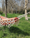 286*140cm Hammock Large Brazilian Macrame Fringe Double Deluxe Hammock Swing 2 Person Net Chair Outdoor Hanging Hammock Swings