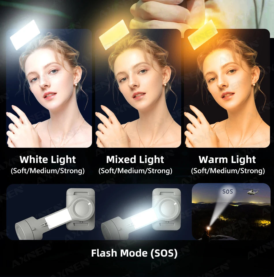 HQ6 3-Axis Gimbal Handheld Stabilizer for Cellphone, with Fill Light, Face Tracking, for iPhone Android Video Recording