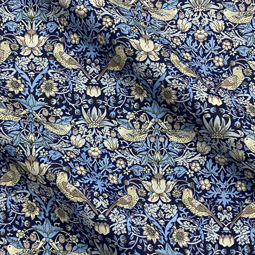 William Morris 80S Liberty Strawberry thief 100%Cotton tana lawn Poplin Fabric Digital Printing Diy Handmade Dresses Shirt Cloth