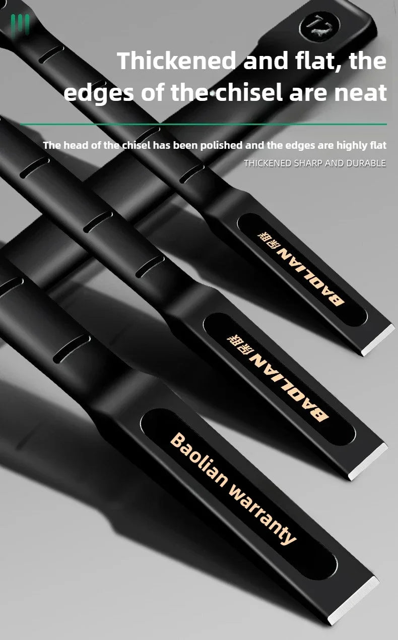 6/8/10/12 Inch Chrome Vanadium Steel Stone Flat Chisel With Hand Guard Construction Cement Masonry Concrete Engraving Cut Tool