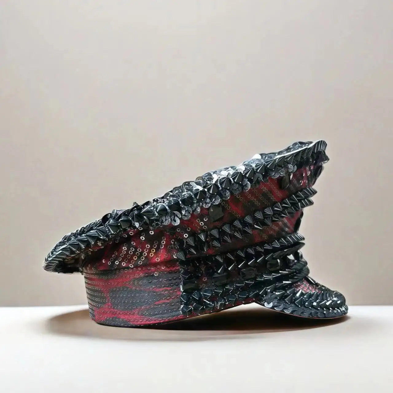 Bling Captain Hat Rhinestone Captains Hat for Men Steampunk Handmade Burning Man Mardi Gras Music Festival HongLuan Unisex