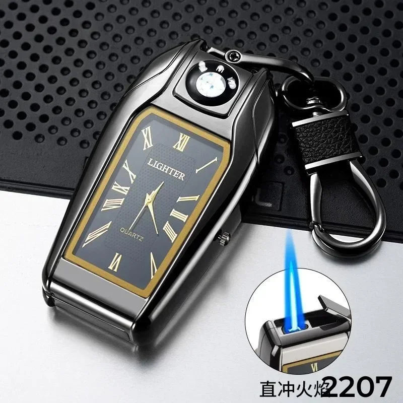 Keychain Windproof Lighter Cool Car Key Model Black Technology Multifunctional Igniter Gift Boyfriend A Trendy Look