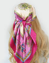 Retro Women Silk Scarf Bandanna Fashion Bohemian Pattern Square Hijab Lady Wrap Headband foulard muffler
