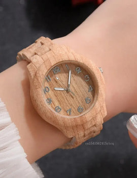 Couple Fashion Luxury Men and Women Quartz Watch Wood Grain Retro Simple Silicone Dial Clocks Silicone Black Strap