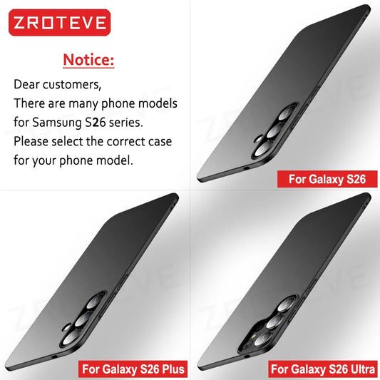 Zroteve Slim Matte Hard PC Case for Samsung Galaxy S26 Ultra / S25 Edge / S24 / S23 – Lightweight Protective Cover
