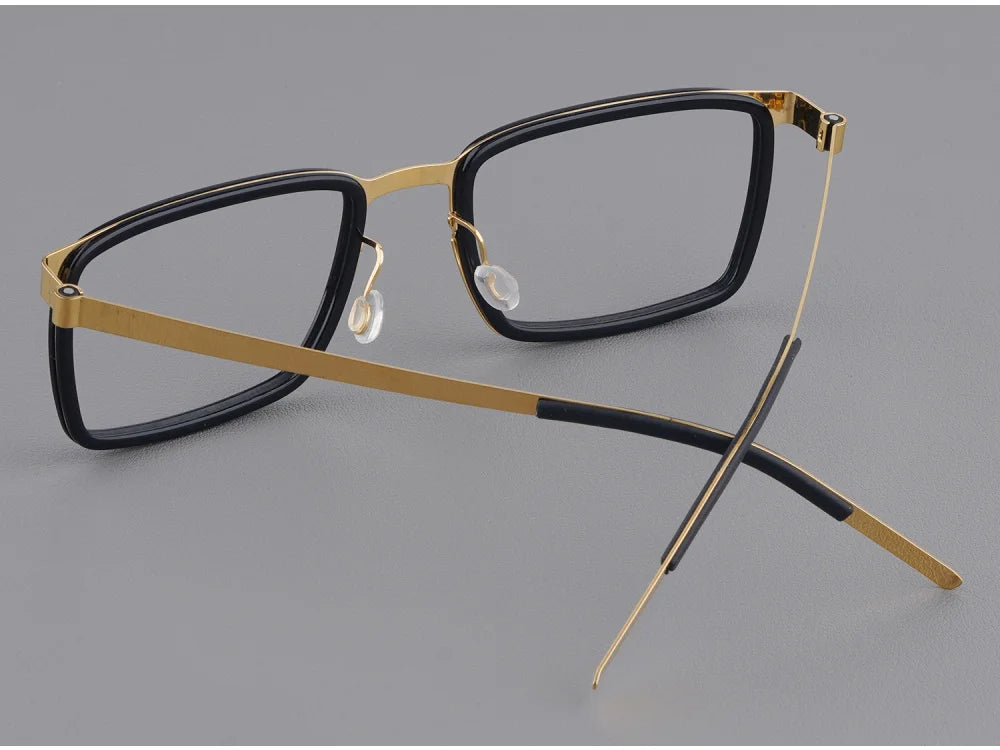 Rectangle Titanium Screwless Business Eyeglasses Frame