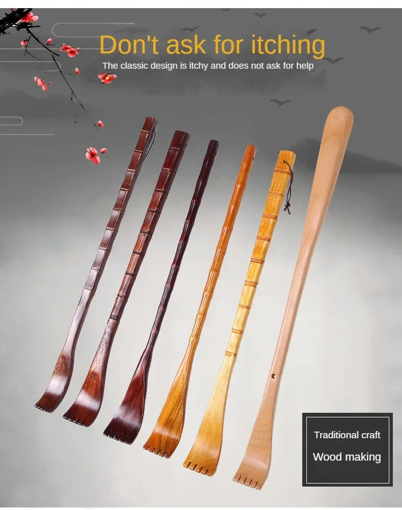 Long Handle Wooden Back Scratcher Massager Back Scratching Rake HouseholdWooden Body Massage Health Products