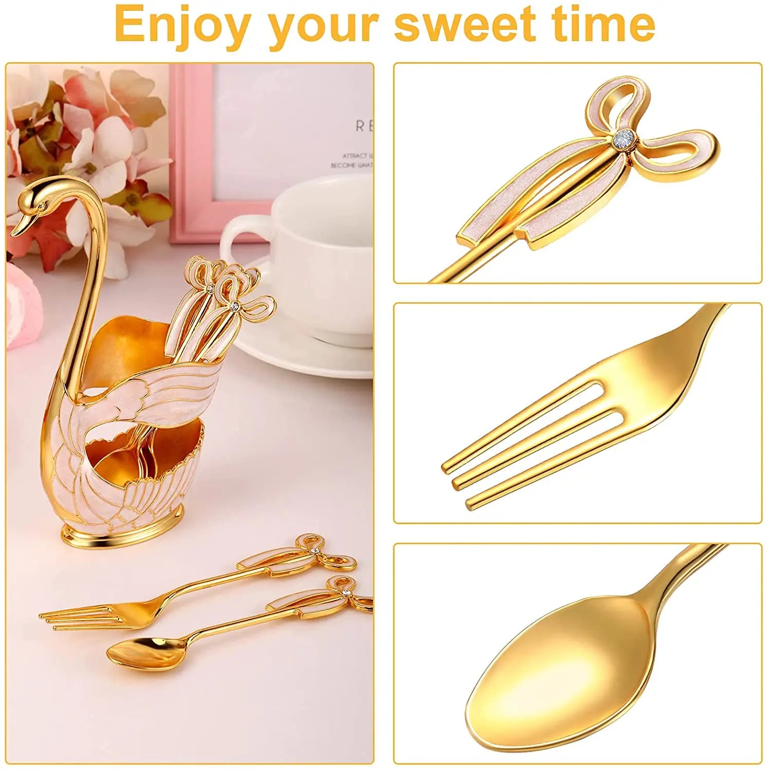 Swan-Shaped Cutlery Holder, Elegant Spoon and Fork Base, Luxury Tableware Storage, Stylish Kitchen Decor and Organizer for Home