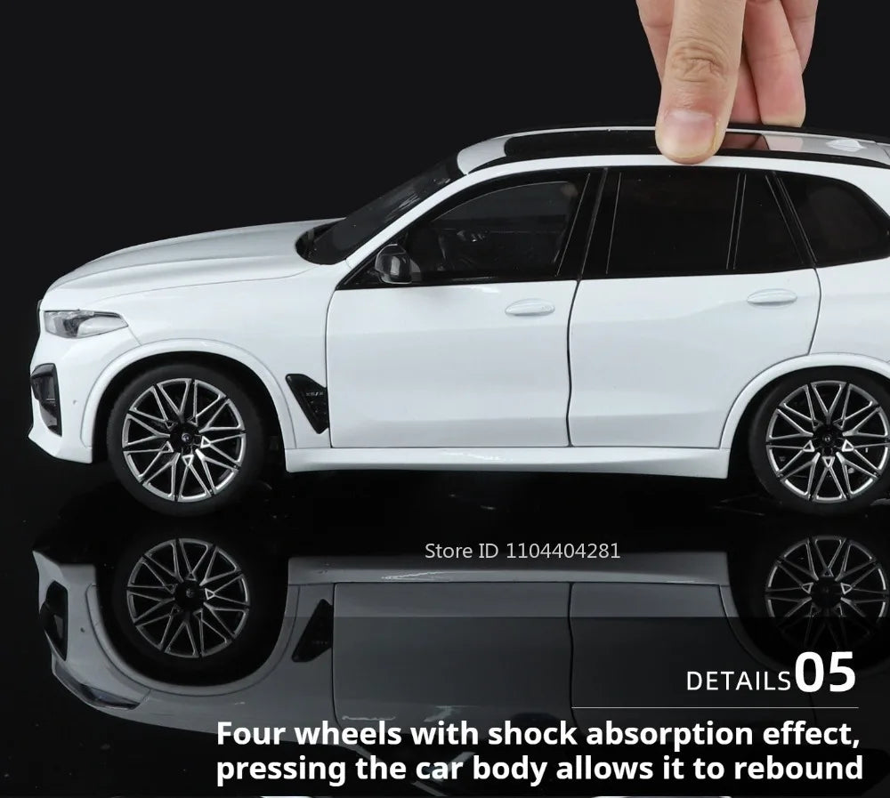 1:18 X5M Honda Accord Car Toys Alloy Diecast Models Shock Absorption Doors Opened Front Wheel Steering Vehices Desktop Ornament