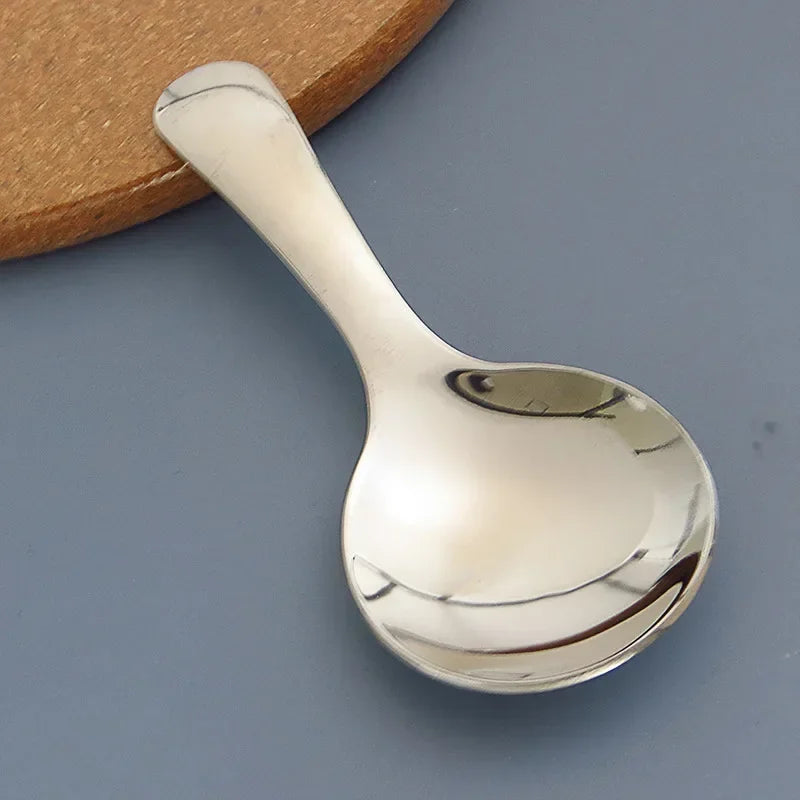 304 Stainless Steel Cute Spoon Adorable Short Handle Creative Utensil for Dessert Milk Powder Easy Clean Durable Safe