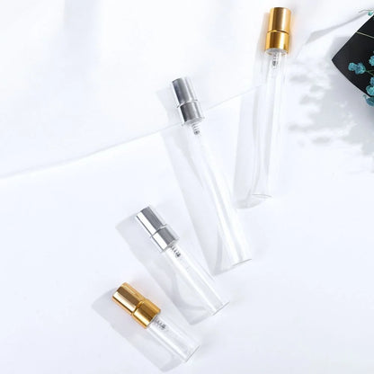 50PCS 2ml 3ml 5ml 10ml Portable Glass Perfume Mini Empty Bottle Travel Spray Bottle Cosmetic Containers with Aluminium Pump