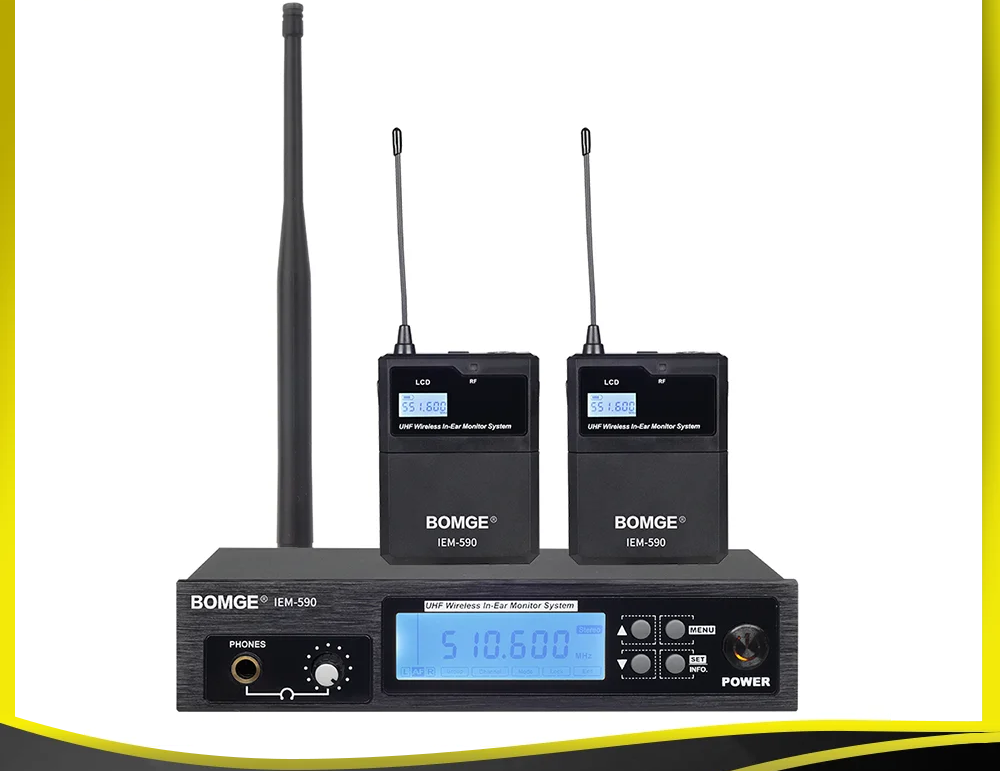 Professional UHF Wireless In Ear Monitor System Rack Mount Stereo Audio Monitoring Kit