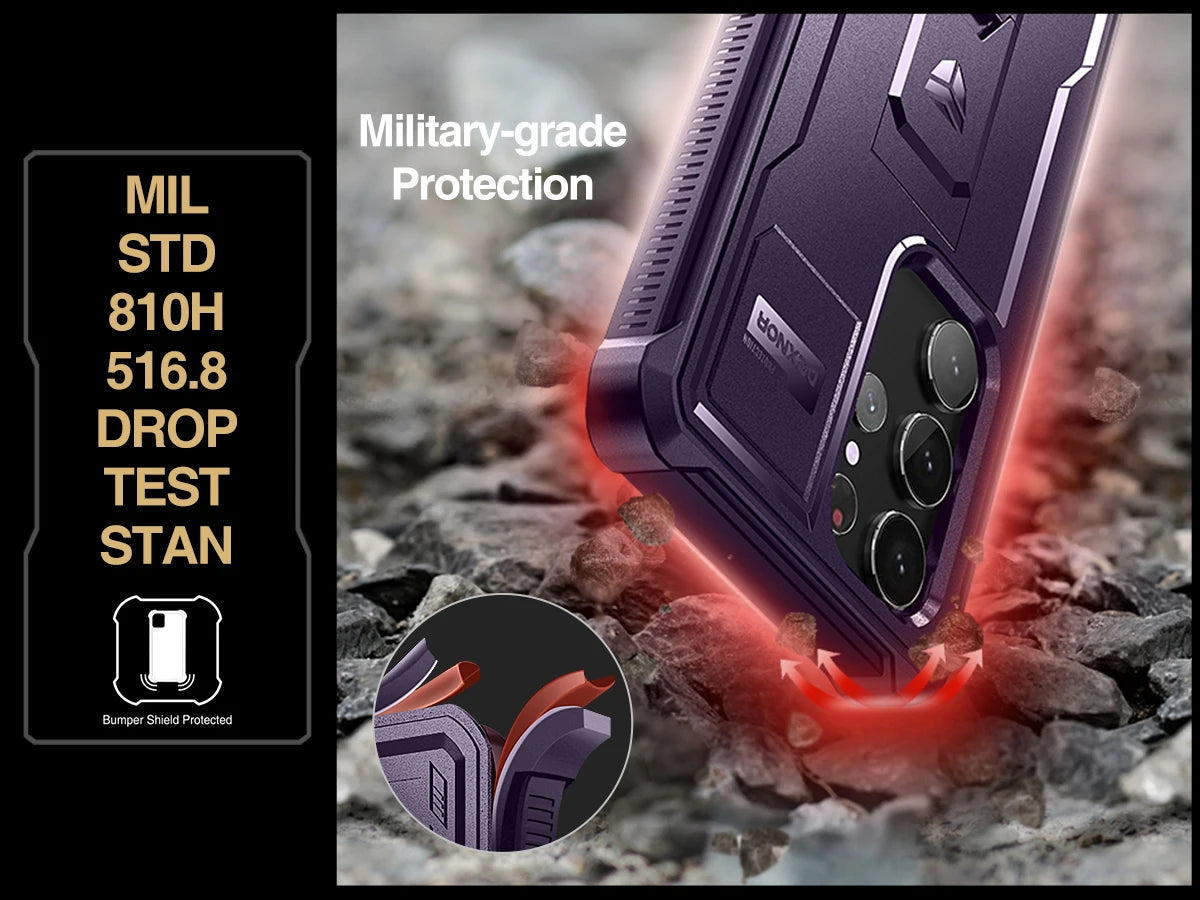 Full Body Heavy Duty Military Grade Protection Built-in Screen Protector and Kickstand for Samsung Galaxy S23 Ultra Case6.8 inch