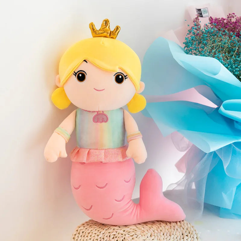 Kawaii Mermaid Plush Pillow Toy Cute Stuffed Doll for Kids Girls Bedroom Decor Perfect Christmas Birthday Gift Soft Cuddly Toy