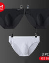 3-Pack Men’s Ice Silk Breathable Transparent Briefs – Thin & Lightweight