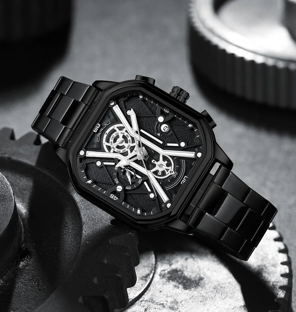Men Watches Quartz High Quality Stainless Steel Top Brand Luxury Business Waterproof Luminous Chronograph Watch