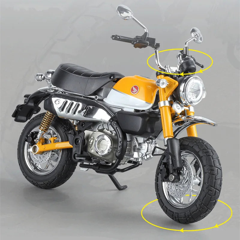 1:9 Honda Monkey 125 MINI Alloy Die Cast Motorcycle Model Toy Vehicle Collection Sound and Light Off Road Autocycle Toys Car