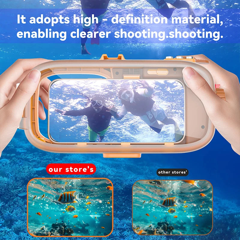 latest upgrade IP68 standard 15M/50ft diving swimming photography professional waterproof Bluetooth phone case