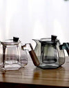 600ml Wooden Handle Hexagonal Glass Teapot with Tea Infsuer  Houshold Brewing Tea Pot Tea Ceremony Tea Maker Teaware