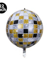 5 Pcs 22 Inch 4D Disco Retro Rock Ballroom Metal Balloons Wedding Birthday Decoration Baby Shower Helium Balloons Party Supplies