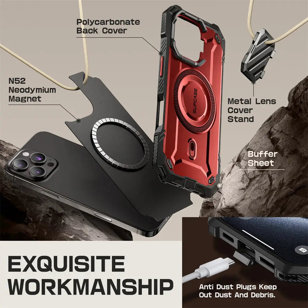 For iPhone 16 Pro Case 6.3" 2024 UB Mag XT Heavy Duty Rugged Strong  Phone Case with Camera Cover
