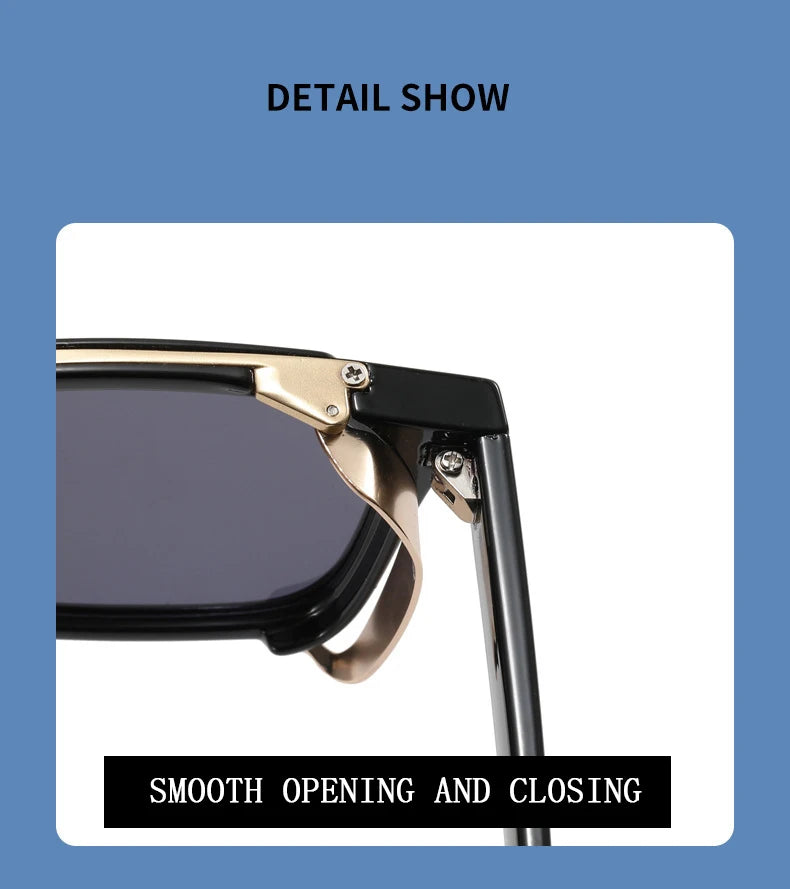 Vintage Square Punk Sunglasses With UV400 Protection