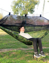 Portable Outdoor Camping Hammock with Mosquito Net High Strength Parachute Fabric Hanging Bed Hunting Sleeping Swing