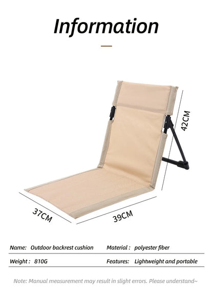 Outdoor Camping Folding Chair Backrest Beach Portable Cushion Chair Tent Leisure Balcony Park Lawn Picnic Seat Fishing