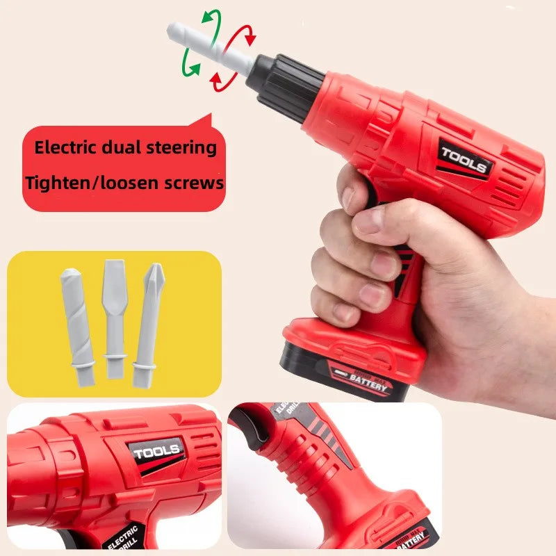 Toolbox Kit Educational Toys Simulation Repair Tools Toys Drill Plastic Game Learning Engineering Puzzle Toys Gifts For Boy