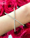 Luxury Cubic Zirconia X shape Cuff Bangles For Women Fashion Cross Girl