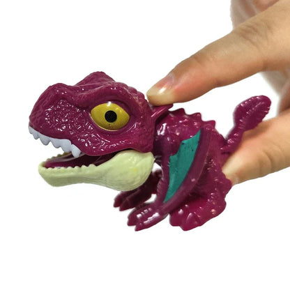 Finger Dinosaur Figure Jurassic Model Dino Park Egg Toy for Children Biting Hand Fidget Tricky Pteranodon Mosasaurus Joints Gift