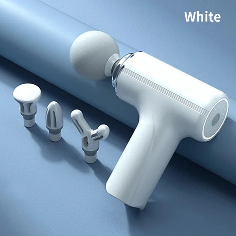 Portable AI Fascial Massage  Electric Percussion Massager Body Relaxation With 4 Replaceable Massage Head LED Night Light