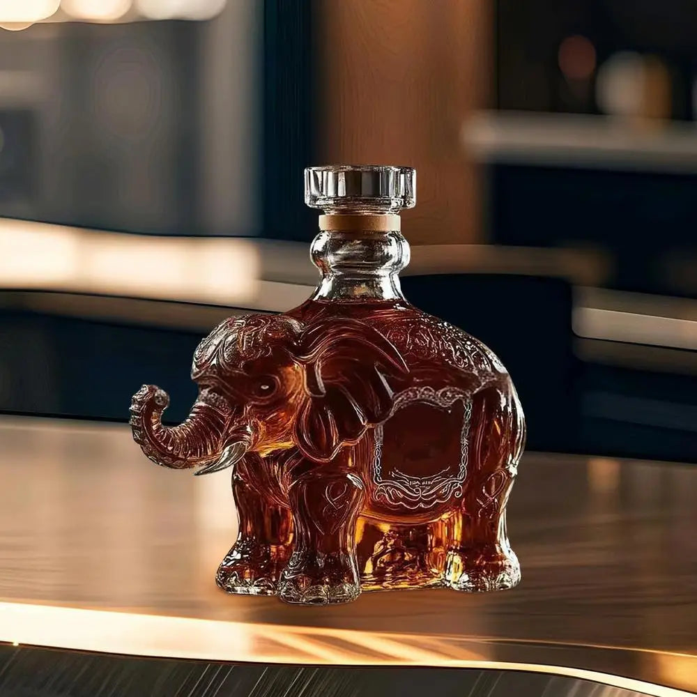 120ml Whiskey Glass Decanter Animal Statue Wine Bottle Liquor Container Elephant Deer Owl Tabletop Decoration For Home Bars Cafe