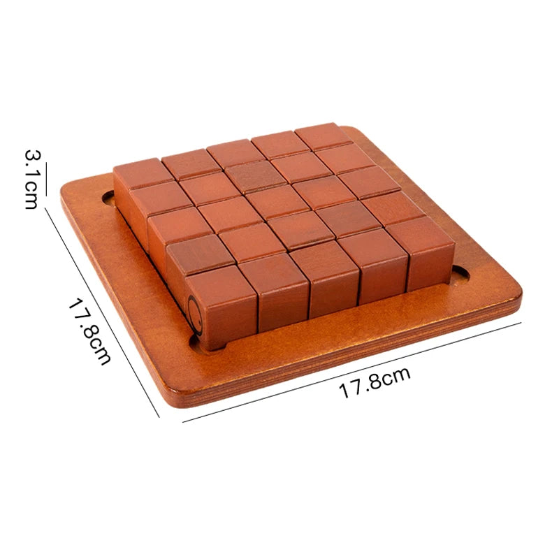 Wooden Push and Shove Tic Tac Toe Strategy Game