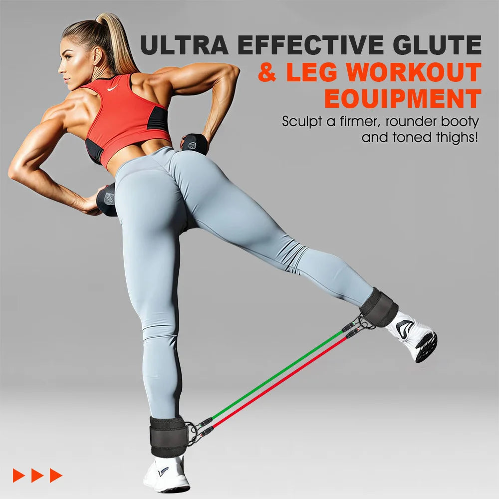 Resistance Bands, Bands for Working Out with Cuffs,Glutes Workout Equipment, Butt Exercise Equipment for Women Legs and Glutes